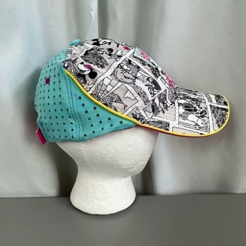 DISNEY PARKS WOMENS BASEBALL HAT MICKEY & MINNIE SIZE ADULT PINK AND LT BLUE